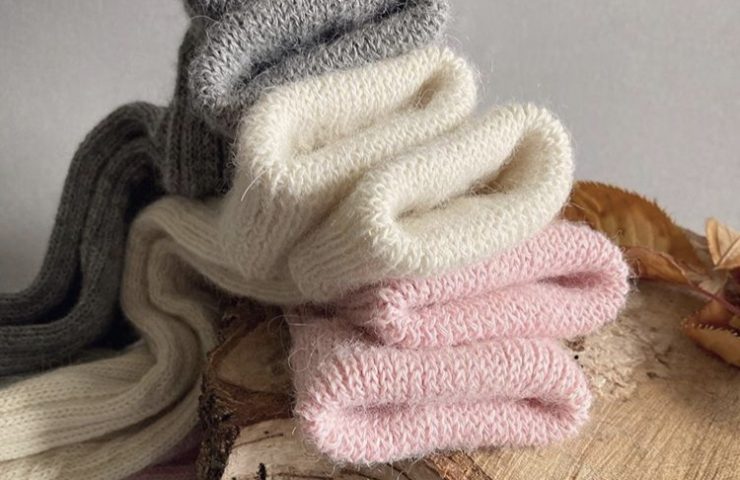 alpaca fibre socks in different colours