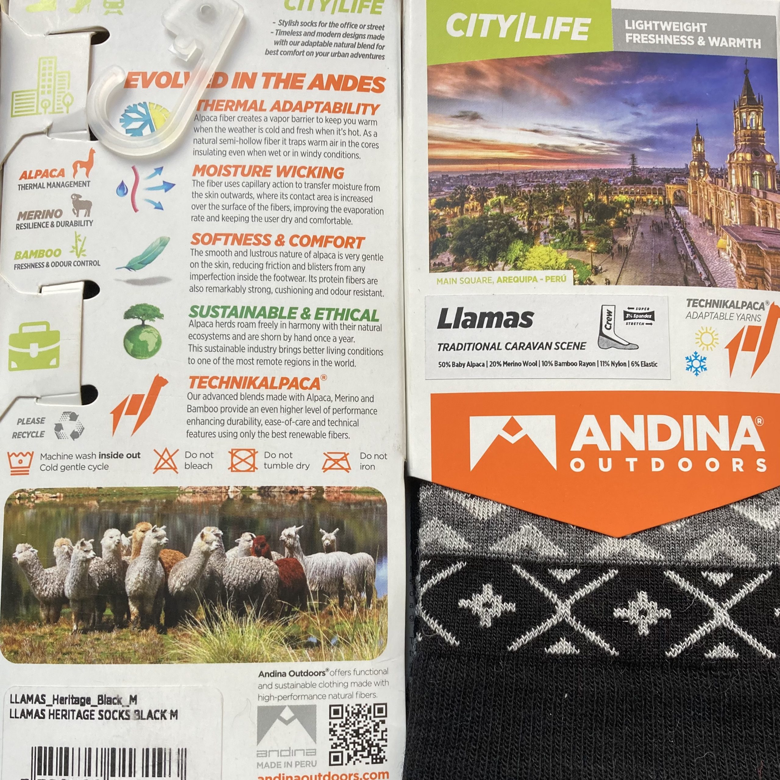 Llama Scene - Heritage City Alpaca Socks - Image 5
