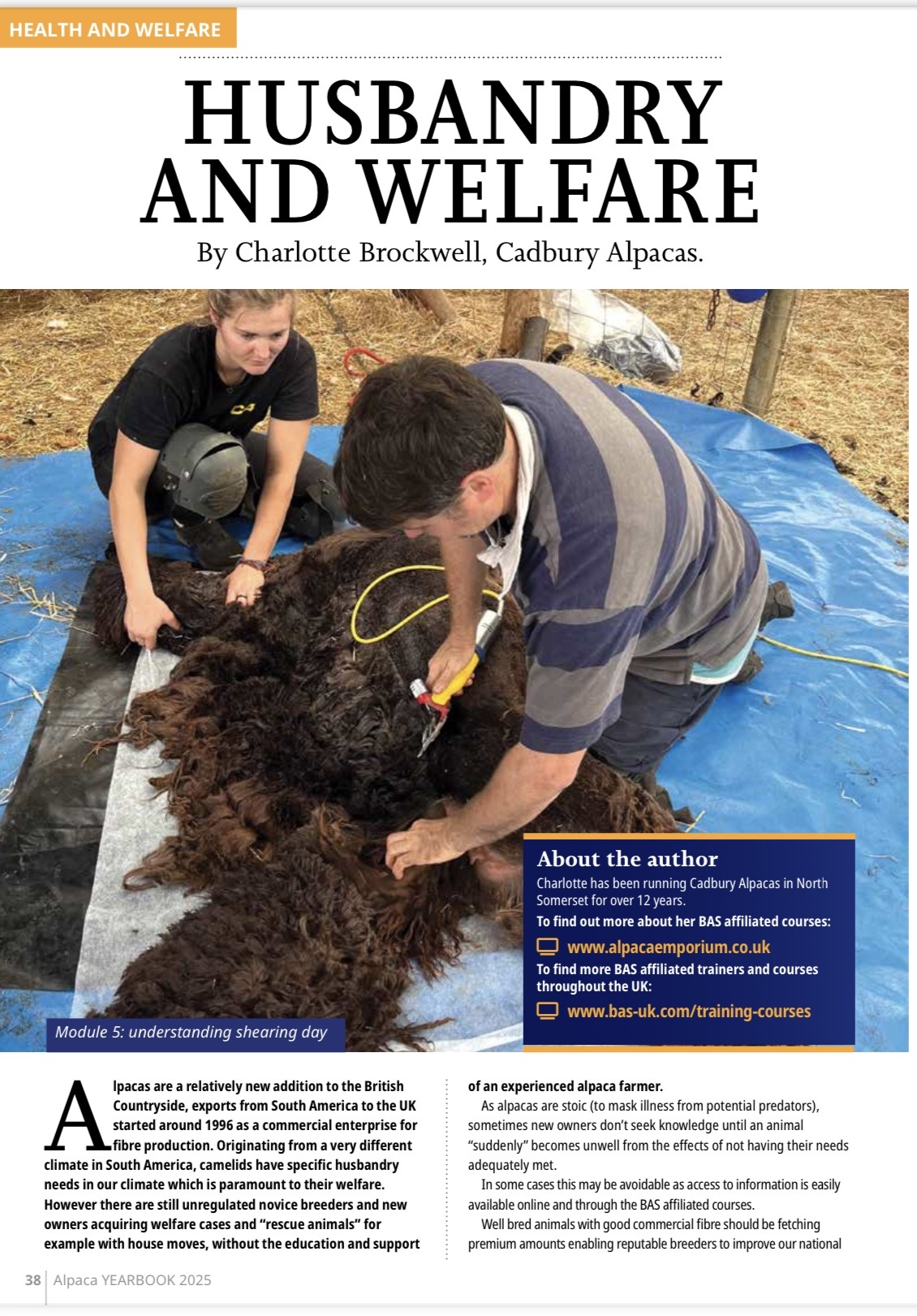 Our Alpaca Husbandry Courses - Cadbury Alpacas